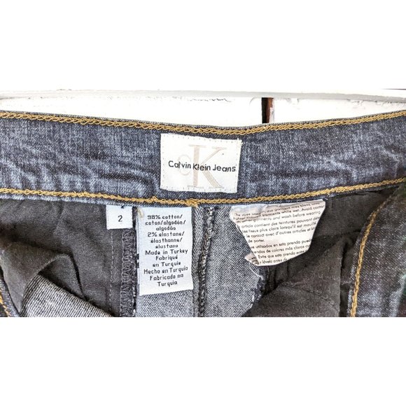 Vintage CK Calvin Klein Jeans dark blue wash jean denim pencil skirt - Picture 4 of 5